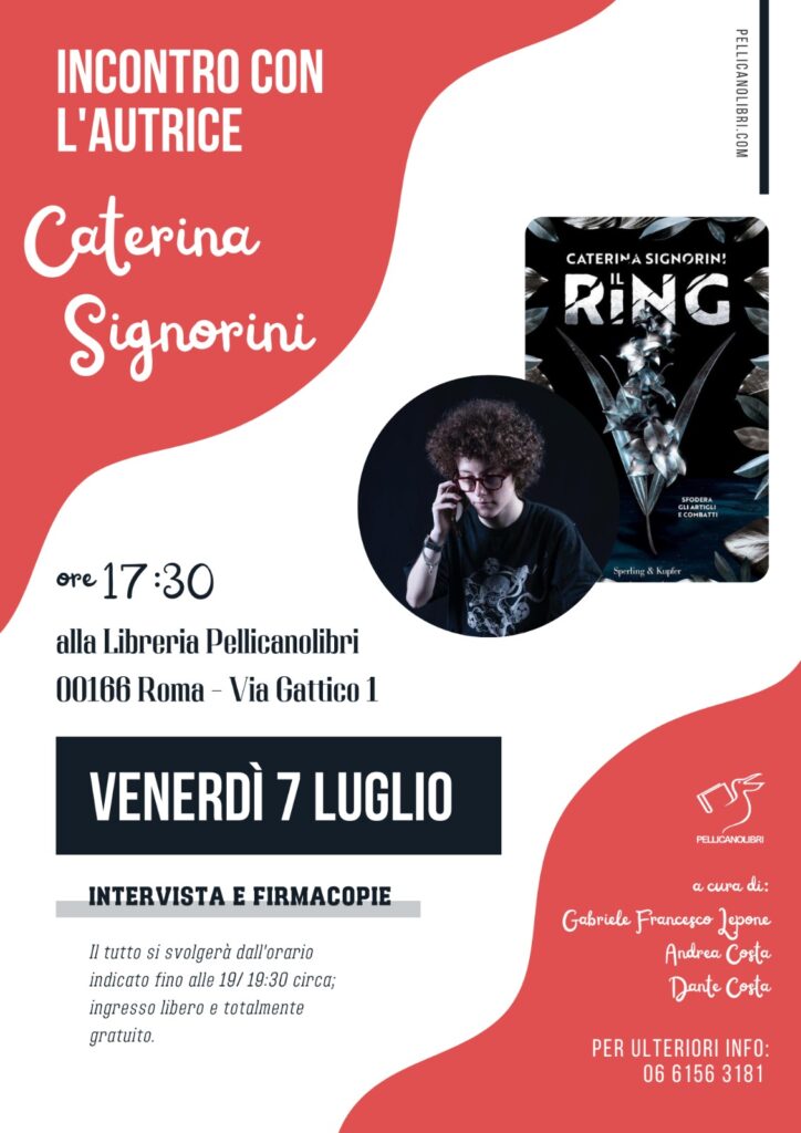 Incontro con Caterina Signorini, venerdi 7 luglio Roma
